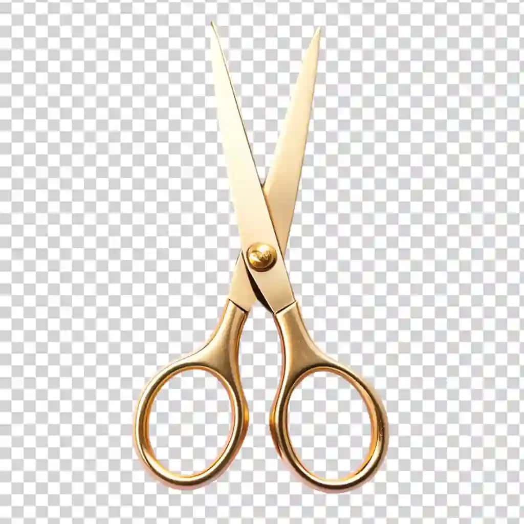 Oltin qaychi shaffof fonni juftlash | Pair gold scissors transparent background