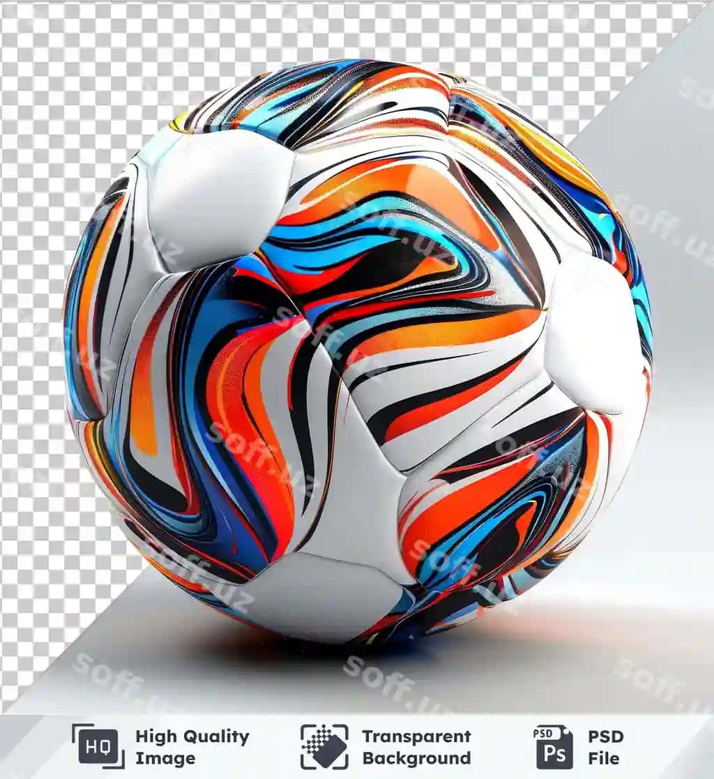 Yuqori sifatli shaffof psd futbol to'p mockup kulrang fonda | High quality transparent psd soccer ball mockup gray background