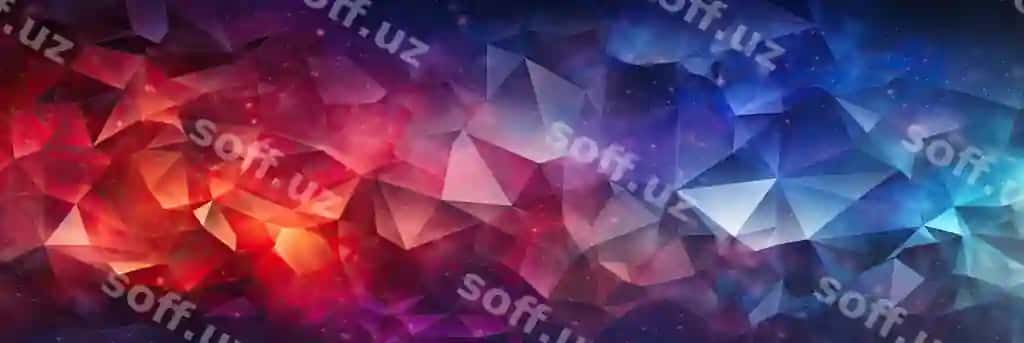 Geometrik chiziqlar mavhum kristalli qizil sariq binafsha panoramali fon | Geometric lines abstract crystalline red yellow purple panoramic background
