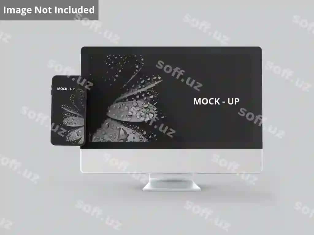 Oq desktop mobil telefon mockup | White desktop mobile phone mockup