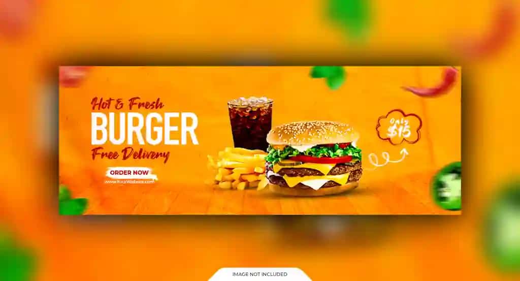 Restoran Facebook qopqog'i fotosurati taom menyusi shablonini | Restaurant facebook cover photo food menu template
