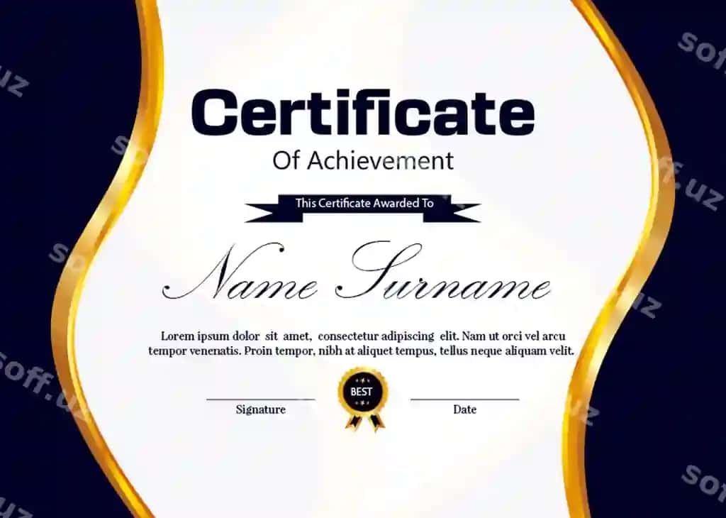 Yangi sertifikat vektor dizayni | New certificate vector design