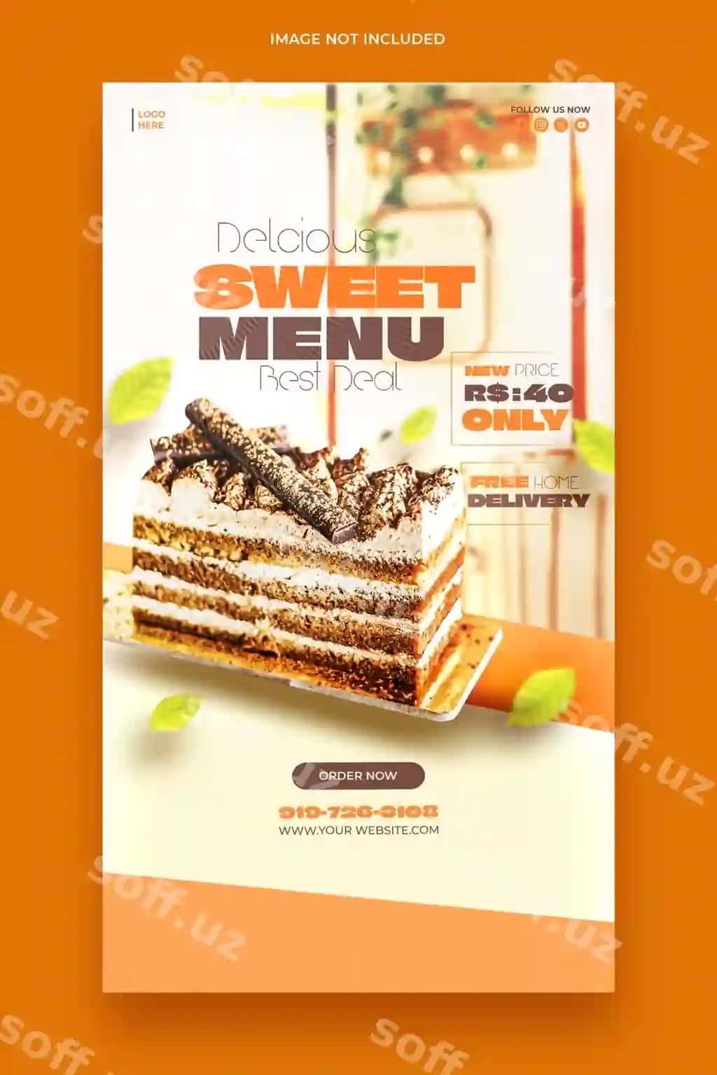 Mazali shirin menyu, taom menyusi, instagram, facebook hikoya shabloni | Delicious sweet menu food menu instagram facebook story template