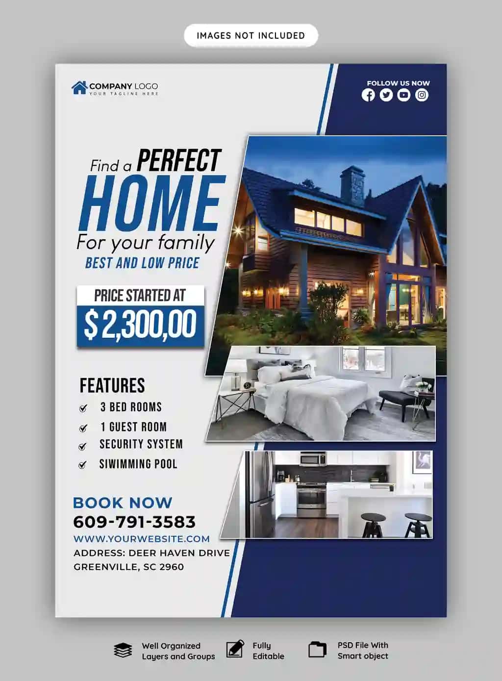 🏠 Ko‘chmas Mulk Flyer va Poster Shabloni