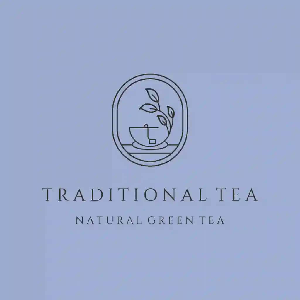 Tabiiy yashil choy chizig'i logotipi vektor belgisi illyustratsiyasi dizayni | Natural green tea line art logo vector symbol illustration design