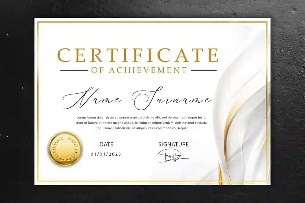 Gradient nafis sertifikat shabloni | Gradient elegant certificate template
