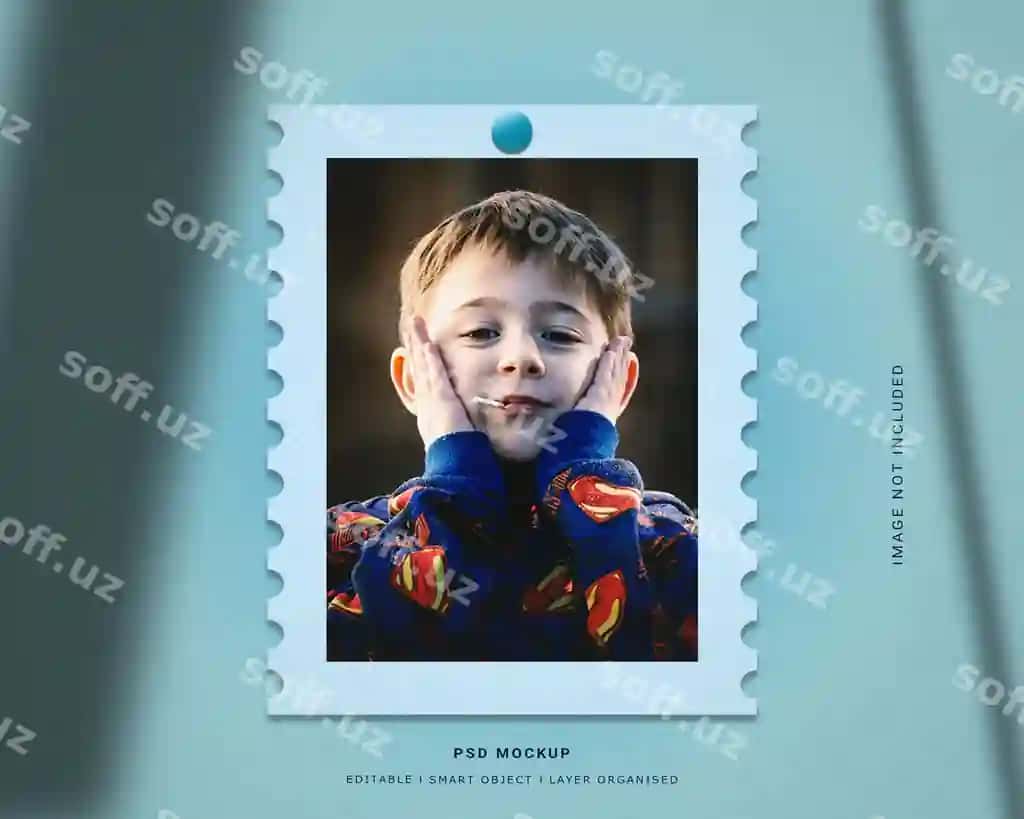 Qog'oz fotosurat ramkasi mockup shabloni | Paper photo frame mockup template