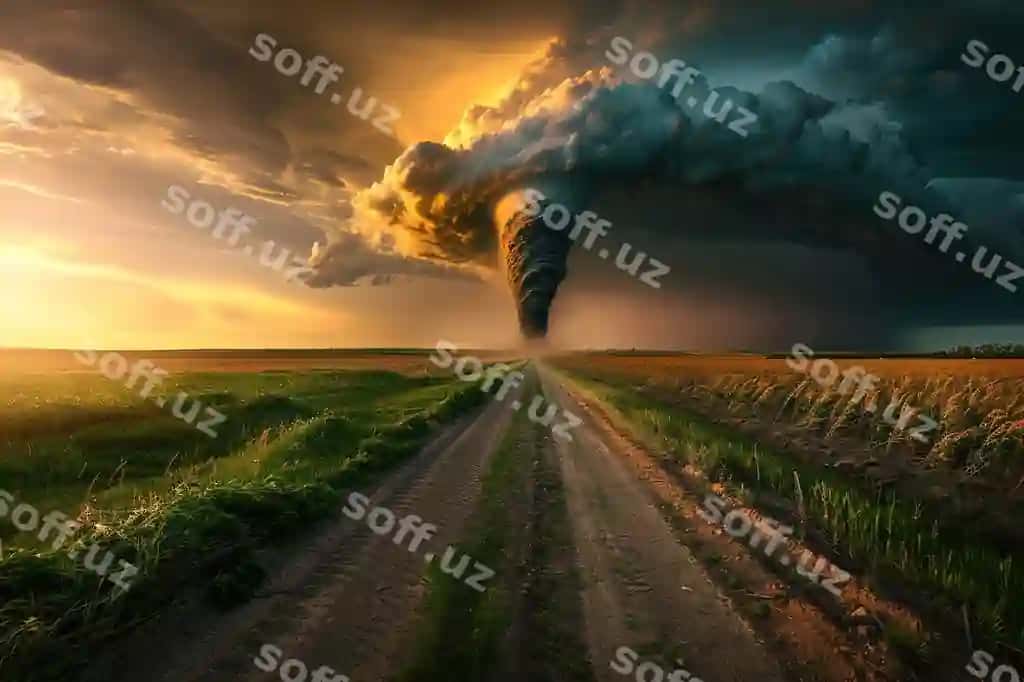 Generativ AI tema qoʻrqinchli, hushgotar, katta uragani, tayfun, aksiyomatik katta fon | Generative ai theme scary ominous huge hurricane tornado apocalyptic dramatic background