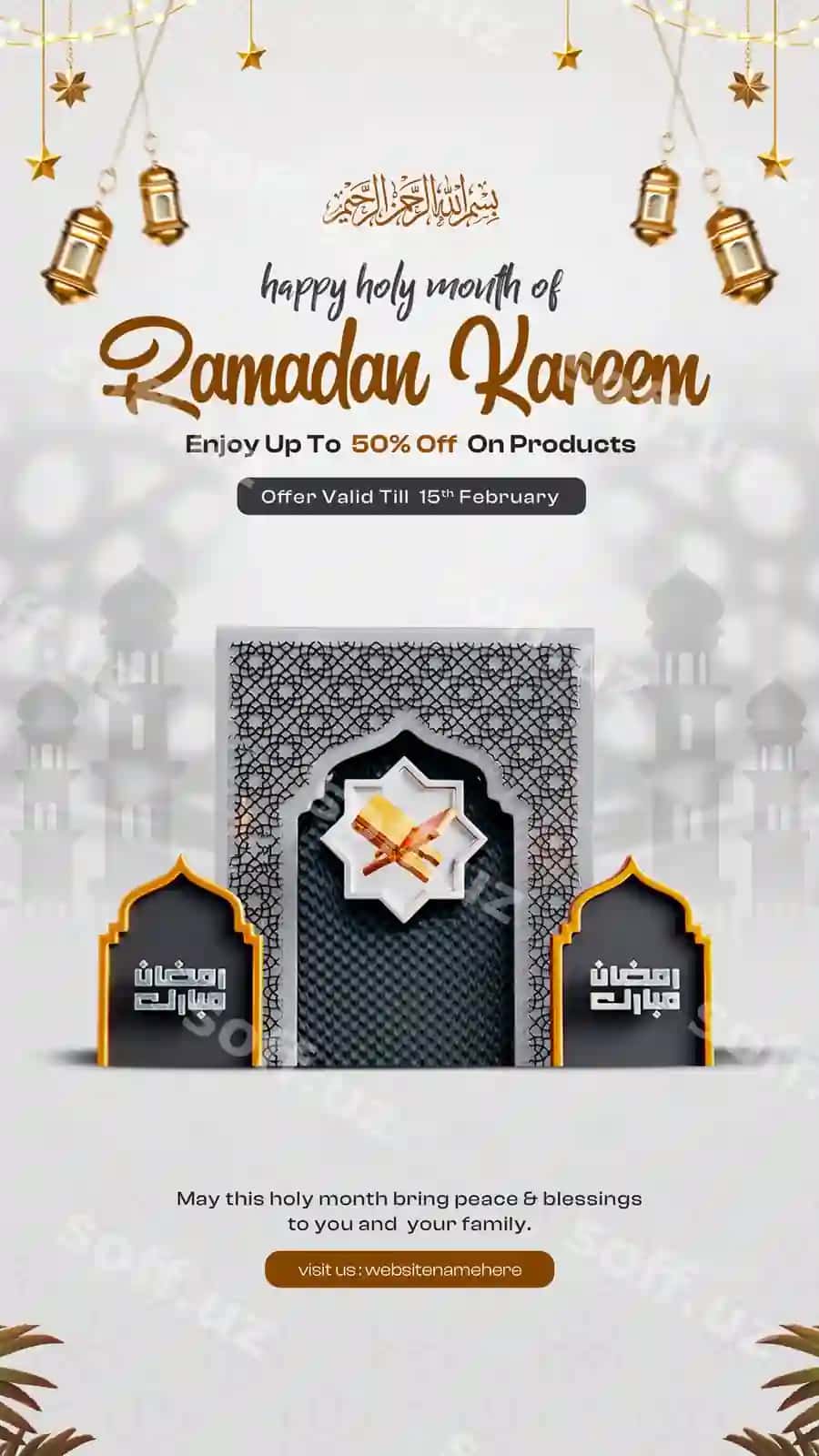 Ramadan muborak Instagram hikoya dizayn shabloni | Ramadan mubarak instagram story design template
