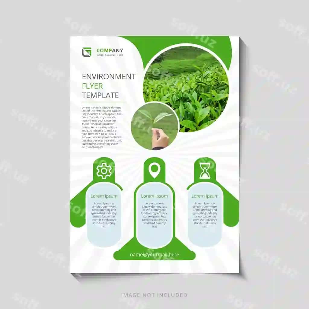 Ekologiya flyeri vertikal shabloni | Environment flyer vertical template