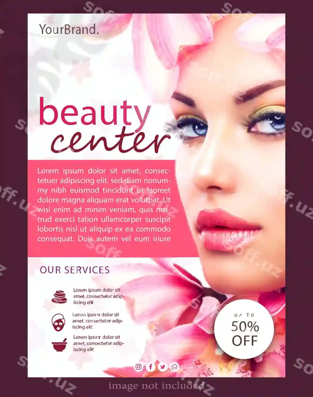 Post raqamli marketing go'zallik markazi ijtimoiy media veb post banner | Post digital marketing beauty center social media web post banner