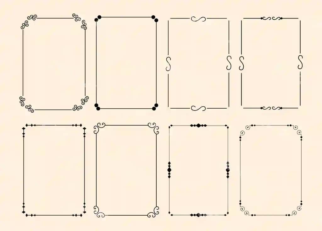 Klassik kalligrafik bezakli dekorativ ramka to'plami | Set classic calligraphic ornamental decorative frame