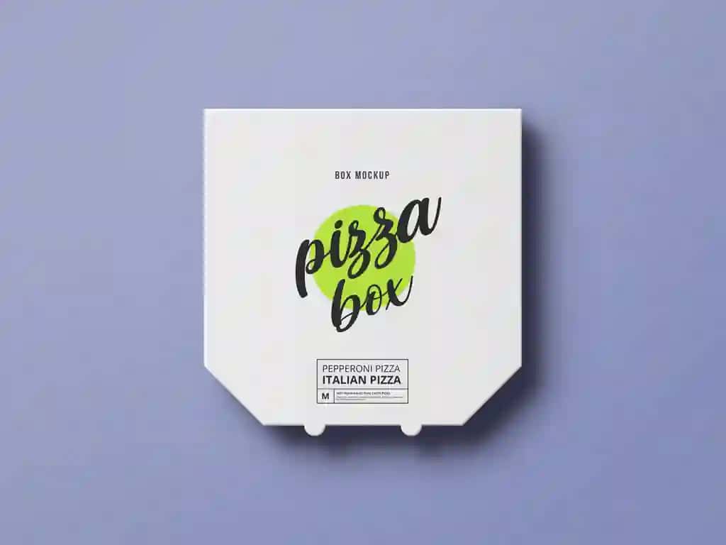Oq kartonli pizza qutisi maketi | White cardboard pizza box mockup