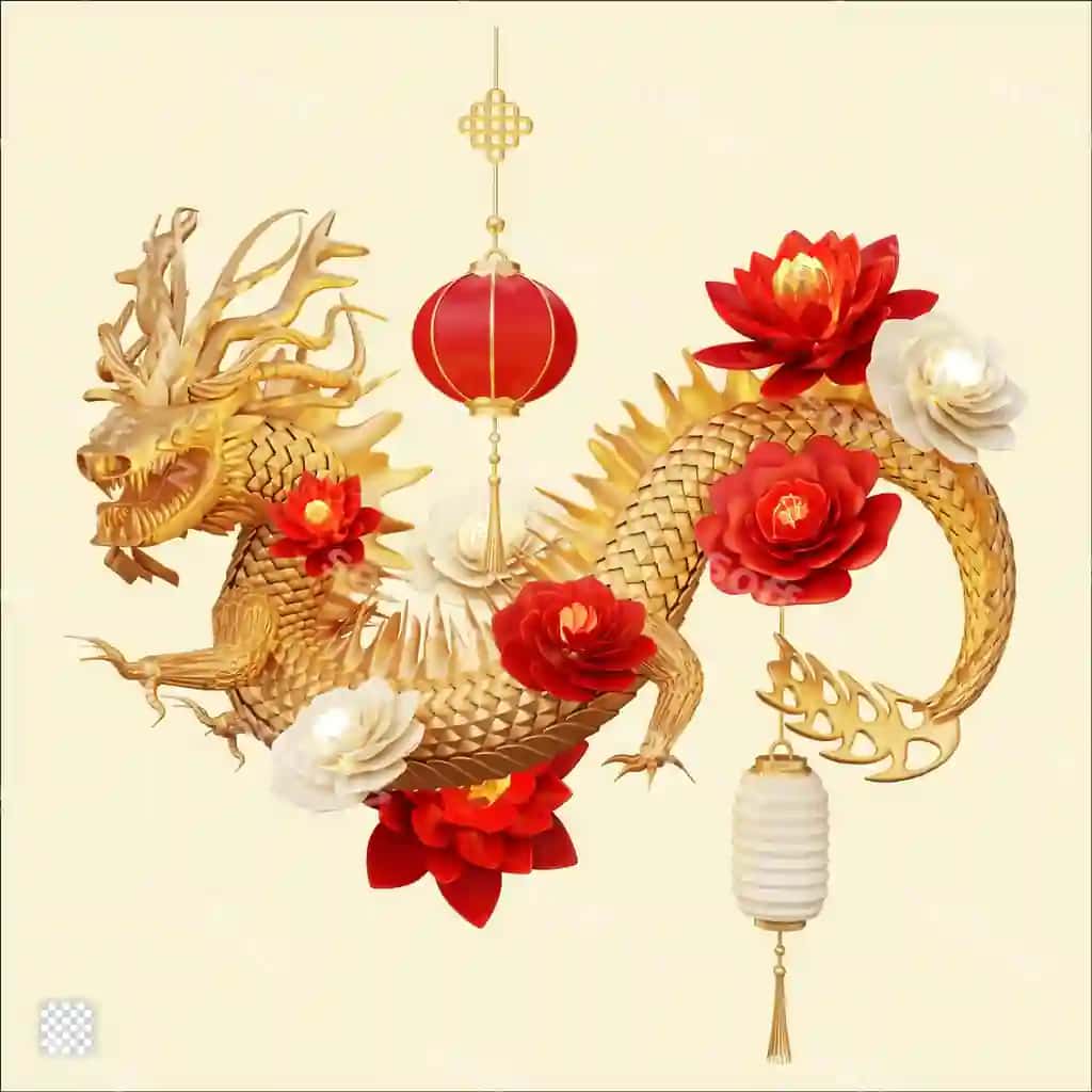 Xitoy yangi yil uch oʻlchovli element | Chinese new year 3d element 2