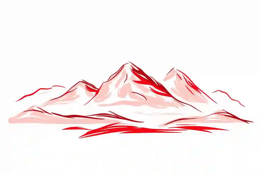 Akvarel manzarali tog 'vektori oq fon | Watercolor landscape mountain vector white background