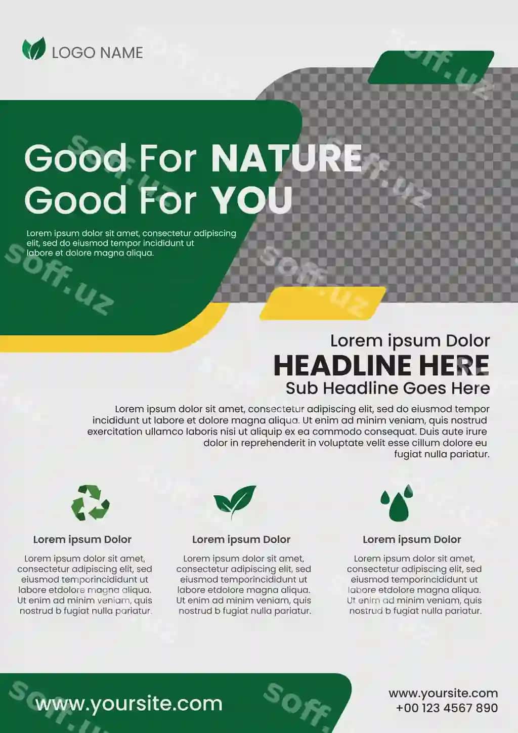 Bog'bonligi sohasi zamonaviy flyer shabloni | Agriculture industry modern flyer template