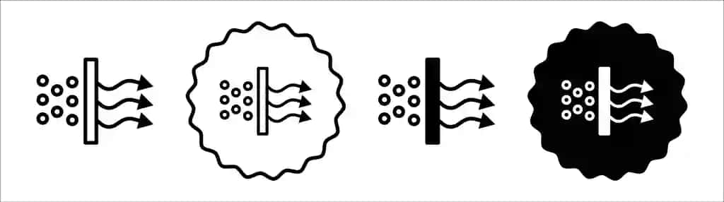 Filtrlash havosi belgisi belgisi to'plamini yig'ish filtrlash havosi oddiy | Filtration air icon symbol set collection filtration air simple