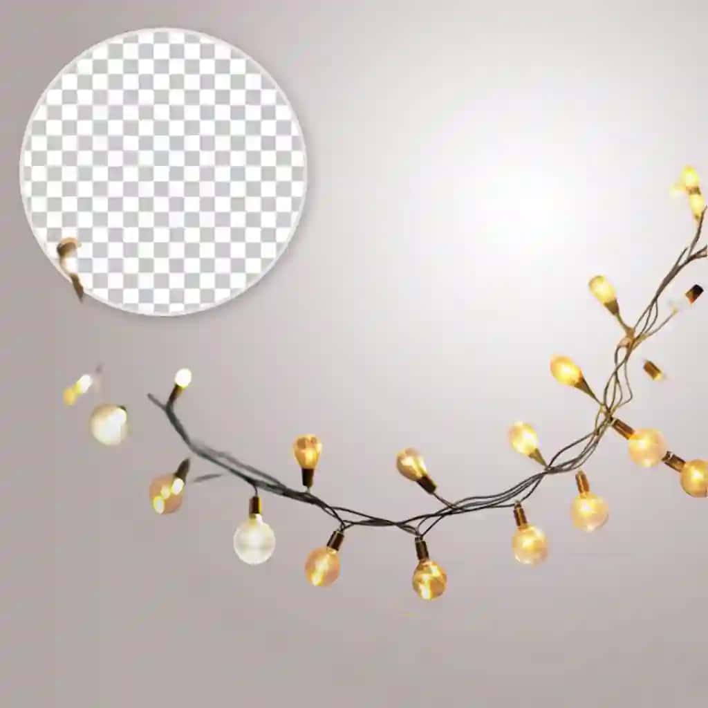 Yassi Rojdestvo chiroqlari to'plami shaffof fon | Flat christmas lights collection transparent background