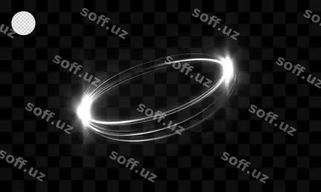 Oq yorqin halqalar shaffof orqa fonda | White glowing rings transparent background