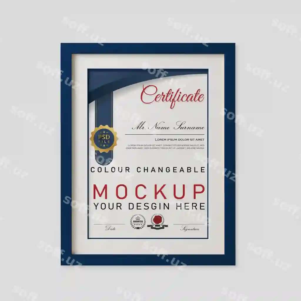 Sertifikat ramka namunasi | Certificate frame mockup