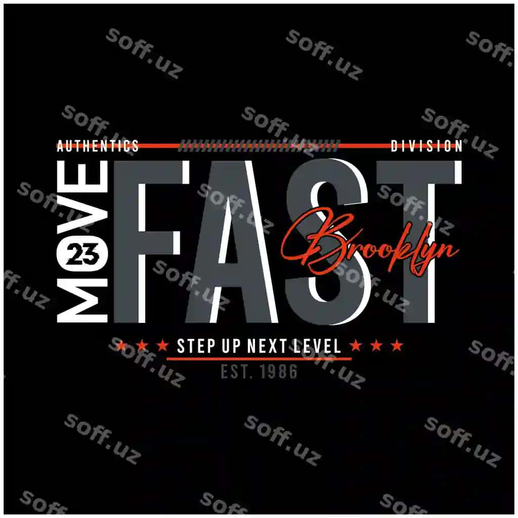 Tez harakat qilish chiroyli tipografiyali t-shirt dizayni | Move fast stylish typography t shirt design