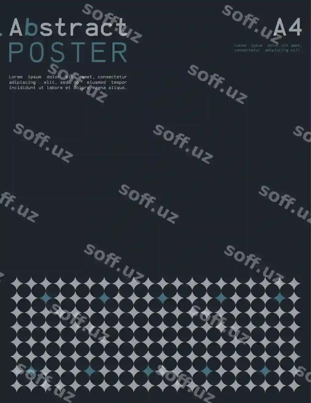 Abstrakt poyezr A4 formatda geometric shakllar bilan | Abstract poster a4 format with geometric shapes