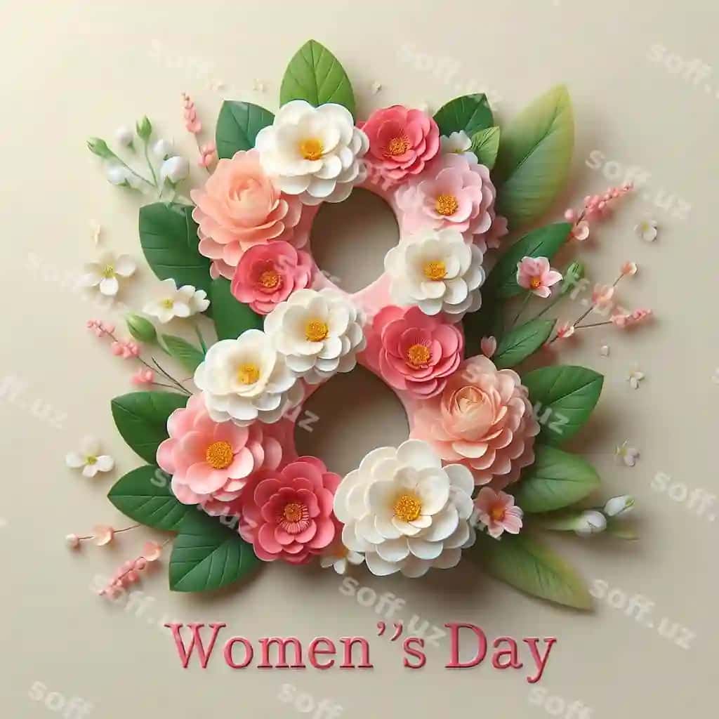 Ayollar kuni uchun 3D 8-martdagi realistik gullar | Womens day realistic flowers with 3d 8 march