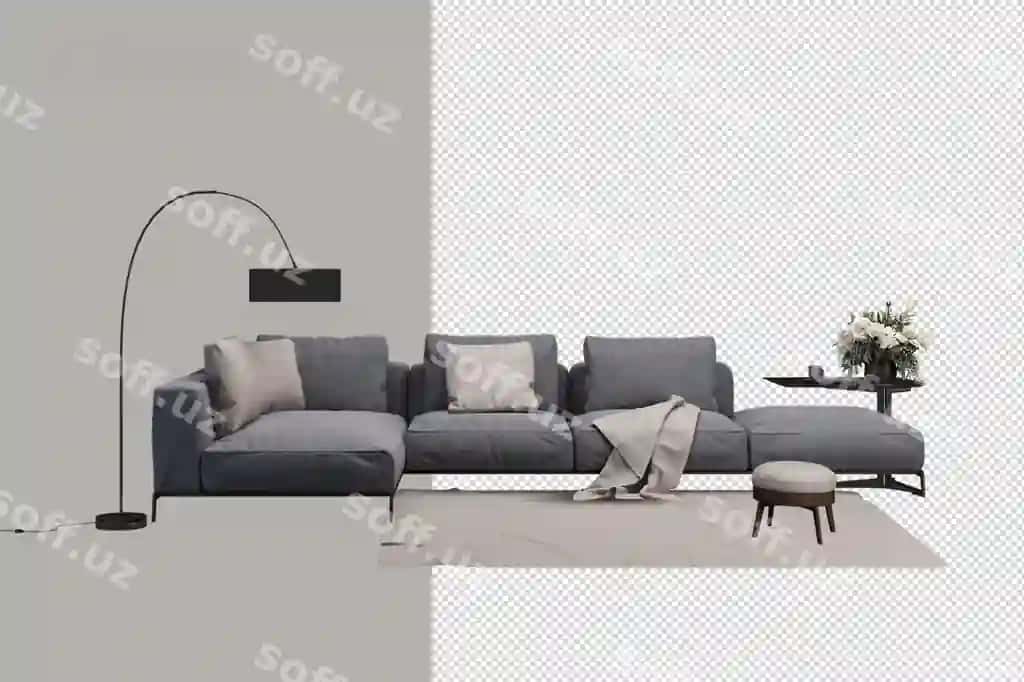 Ichki dekoratsiya komplekti 3d render | Interior decoration set 3d rendering