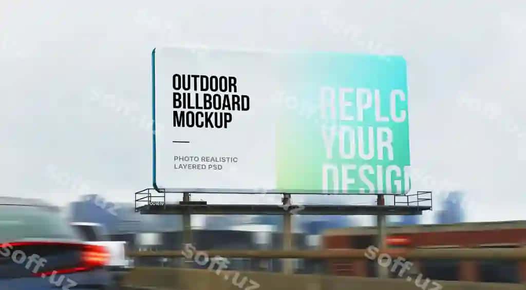 Tashqi billboard mockup | Outdoor billboard mockup