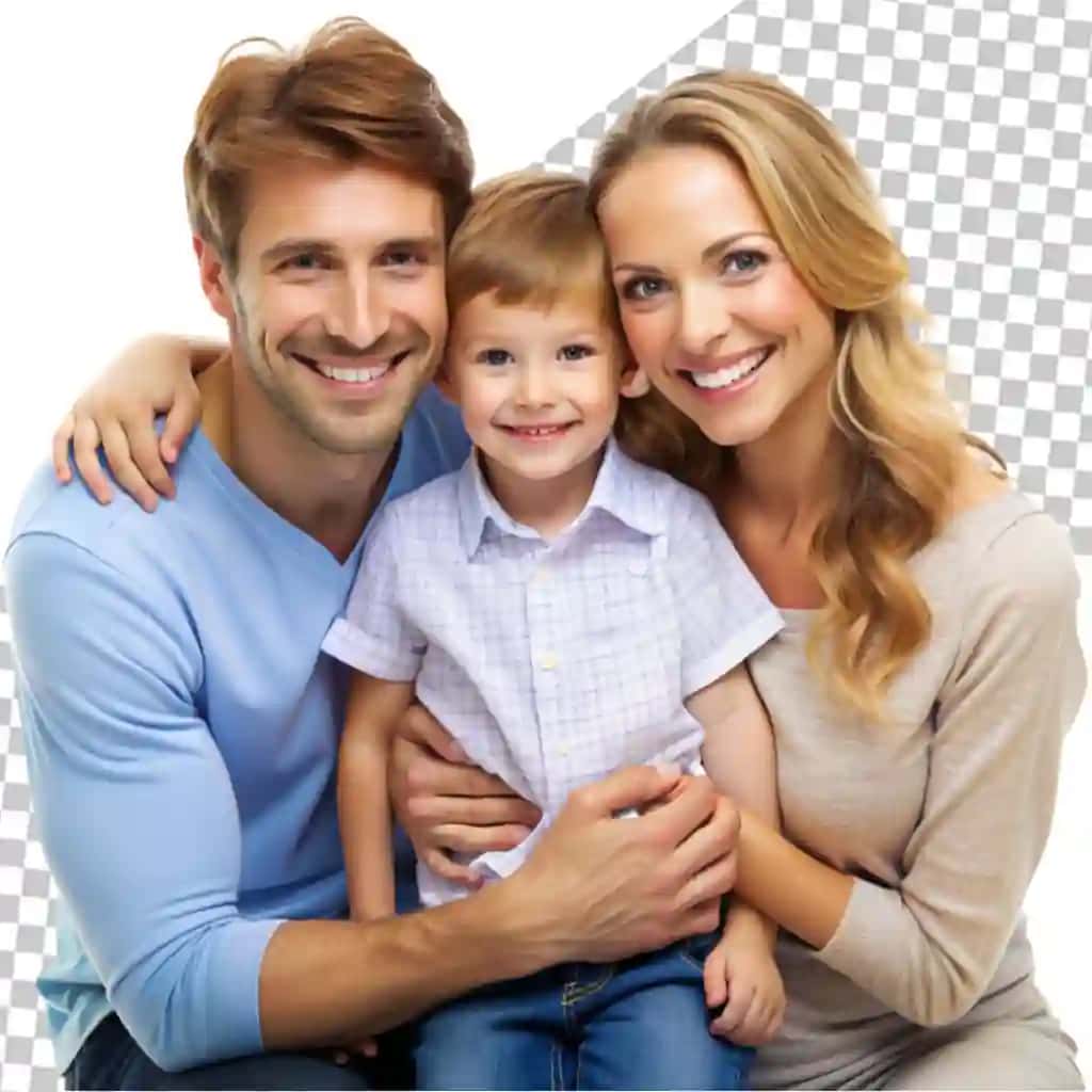 Kichkina bolali baxtli oila portreti | Portrait happy family with little child