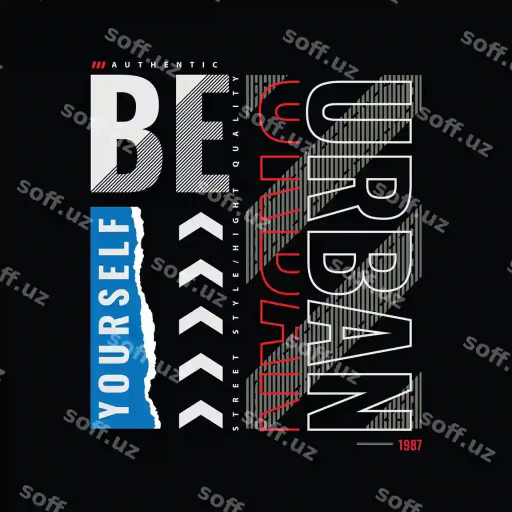 O'zingiz bo'ling tipografiya slovan bosma futbolka dizayni | Be yourself typography slogan print t shirt design