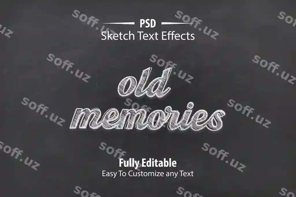 Qo'lda chizilgan tahrirlanadigan eskiz matn effekti | Hand drawn editable sketch text effect