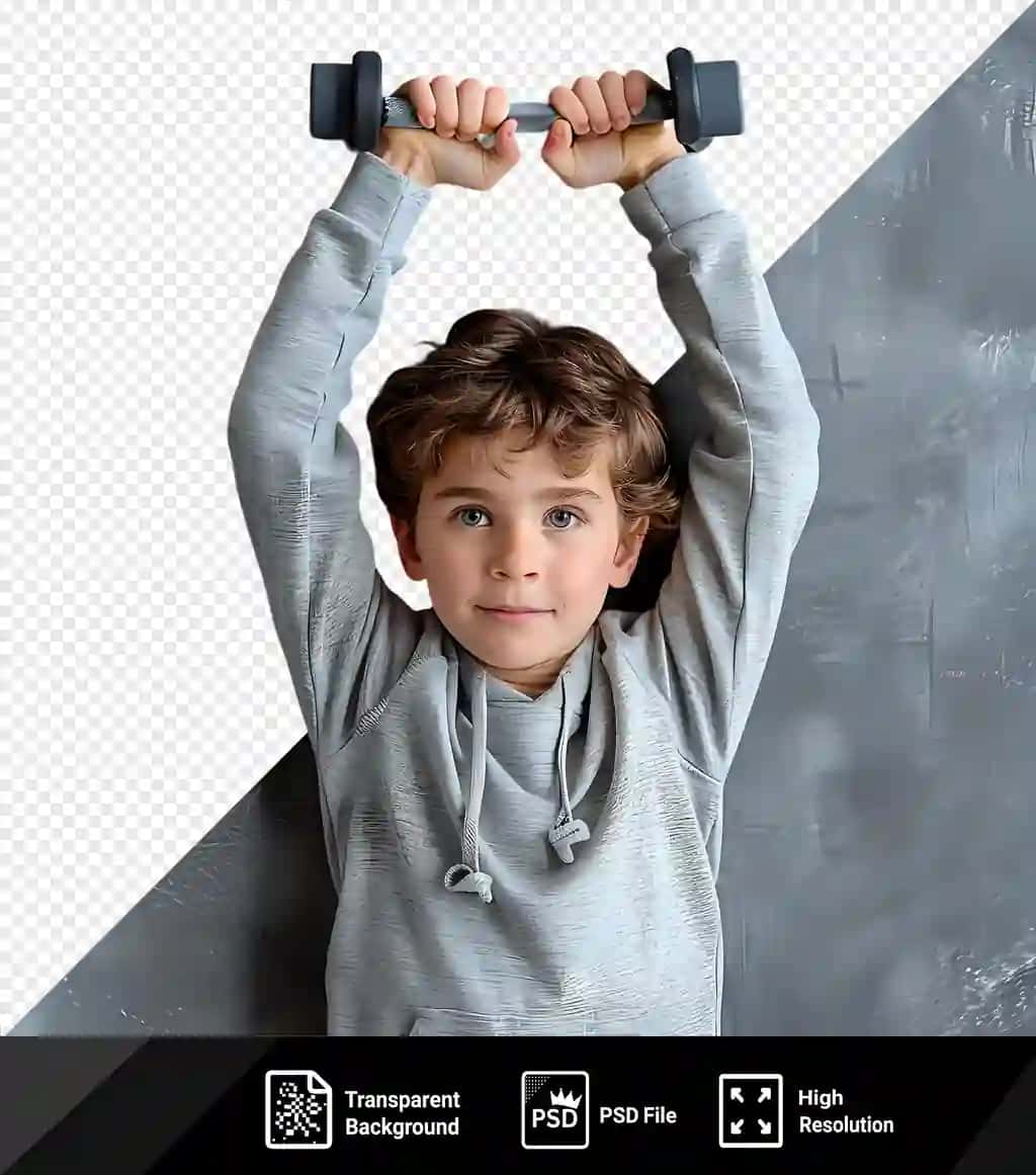 Psd bola tana og'irligi mashqlari yuqori tana png psd | Psd kid performing bodyweight exercise upper body png psd