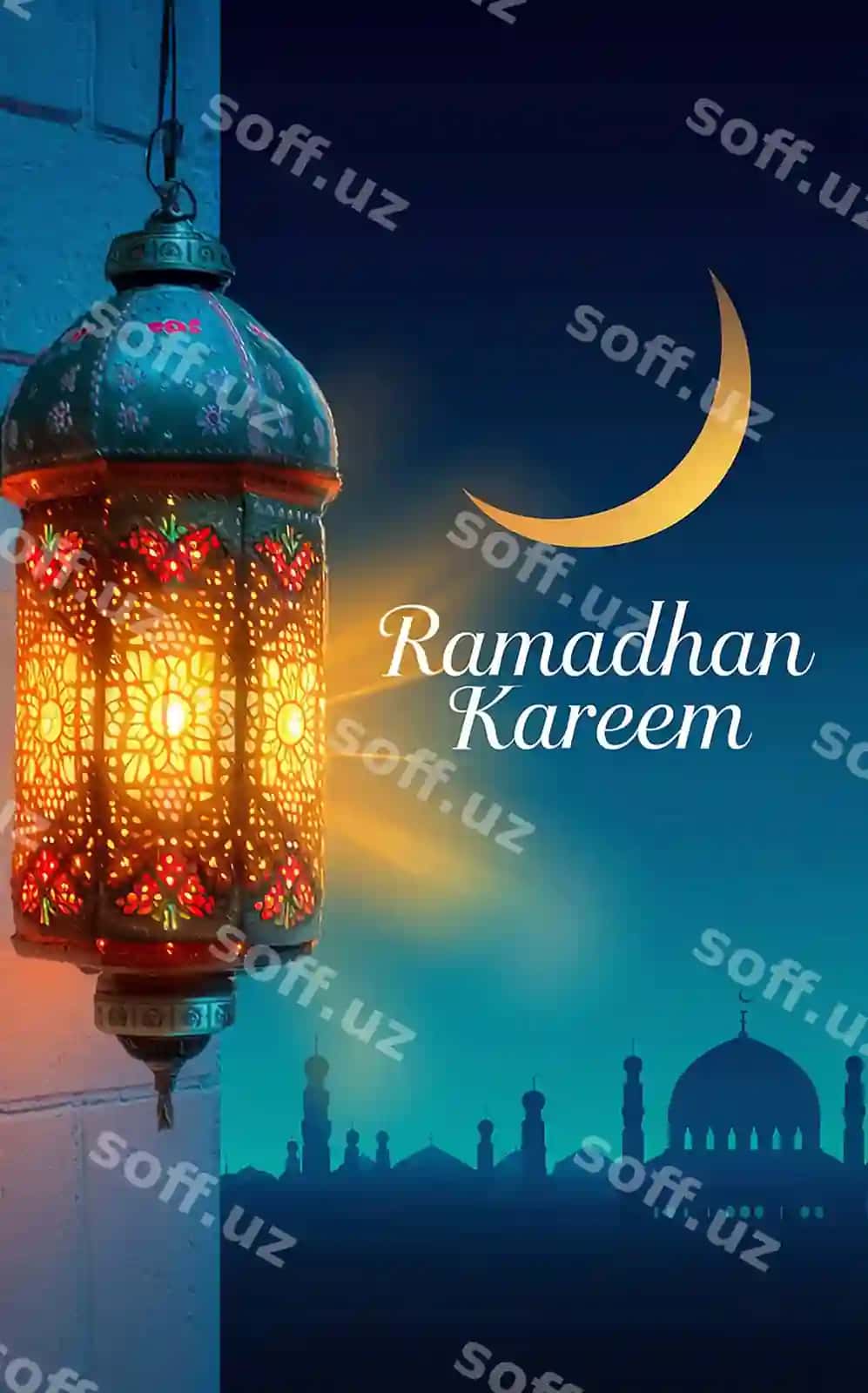 Ramazon kirim chiroq dizayni | Ramadan kareem greeting lantern design