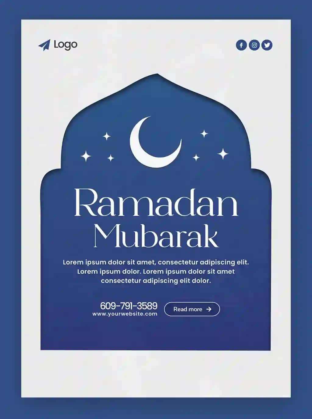 Nafis noyob Ramazon muborak varaqasi shabloni | Elegant unique ramadan mubarak flyer template