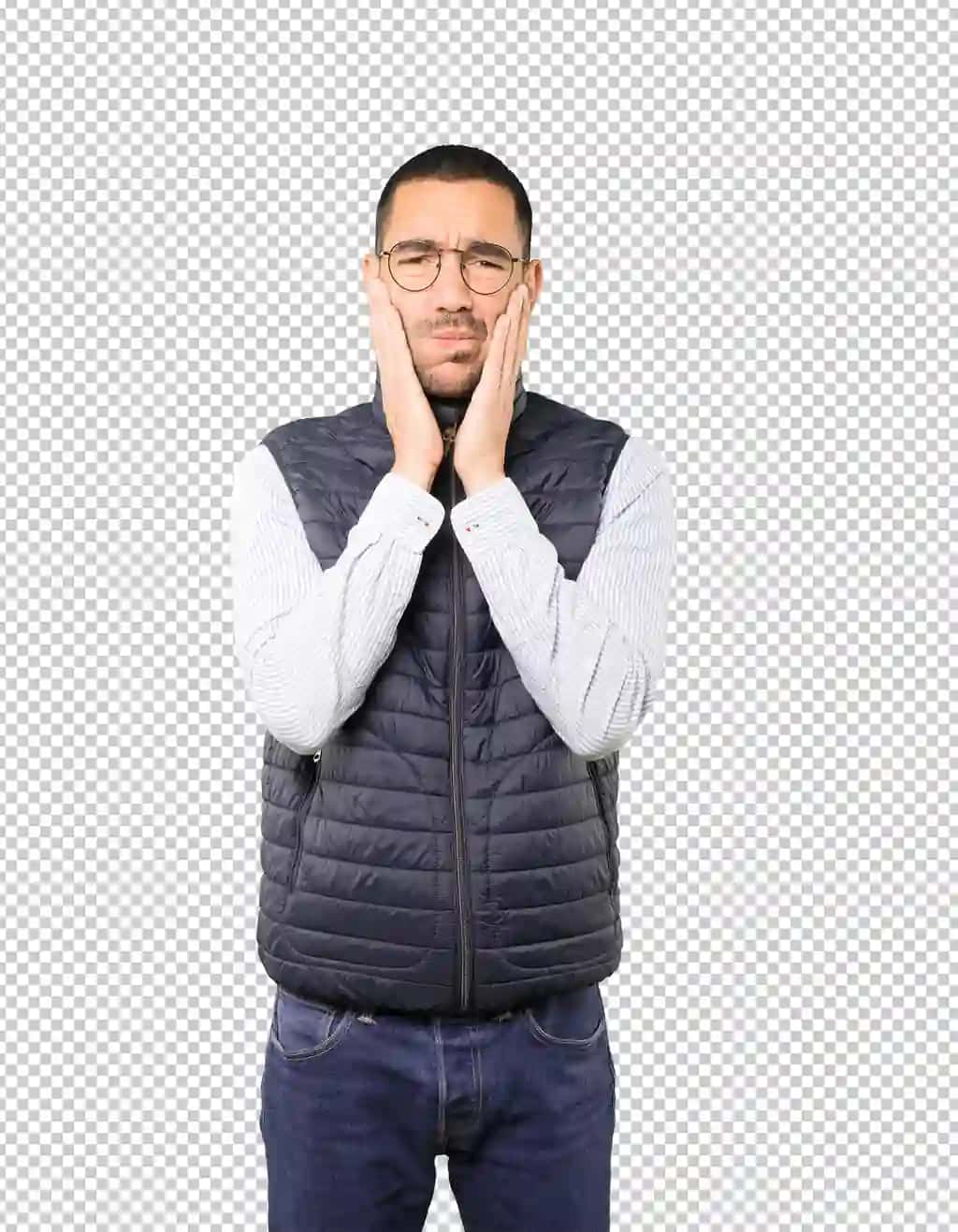 Xavotirlangan yigit imo-ishora bilan yengillik qilmoqda | Concerned young man doing gesture relief
