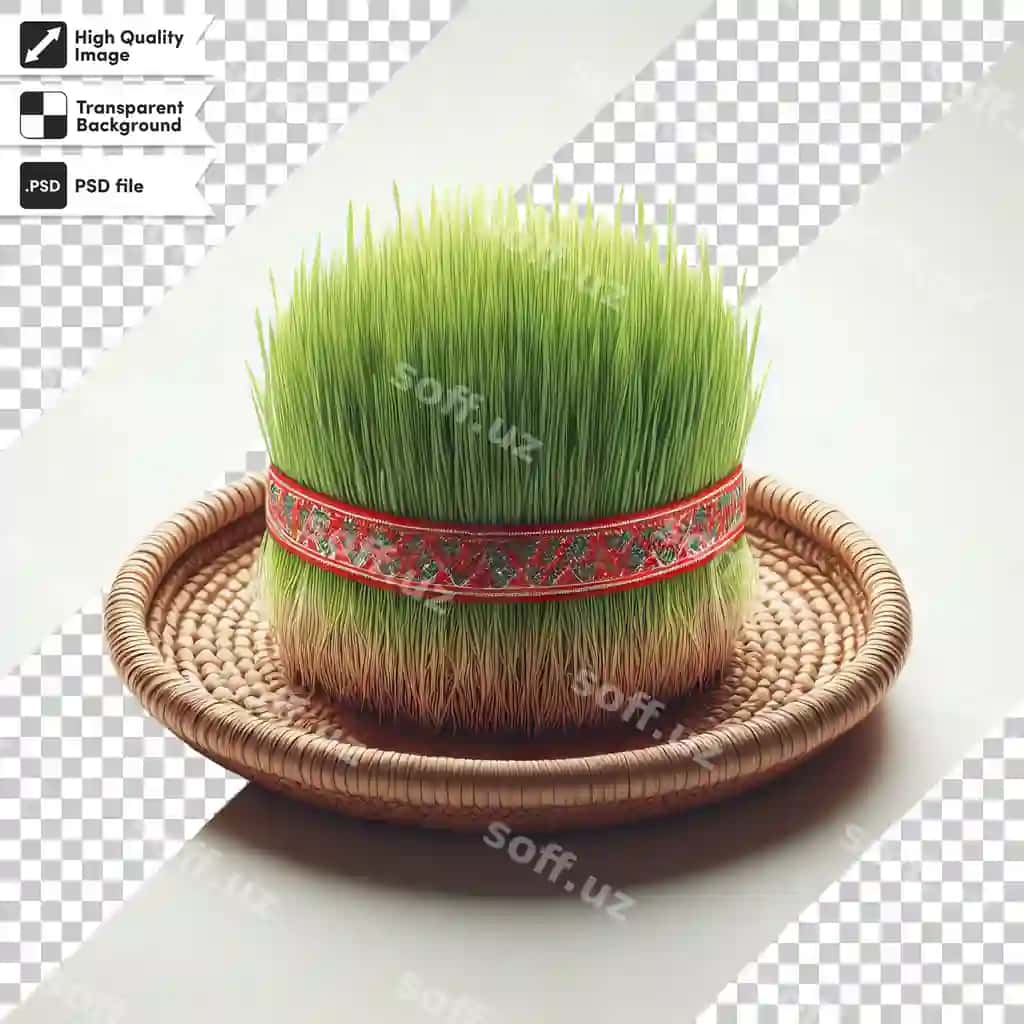 Psd tabriklaymiz Nowruz bilan yangi bayramlik yashil ot chimildiqlari | Psd congratulations nowruz with fresh festive green herb sprout