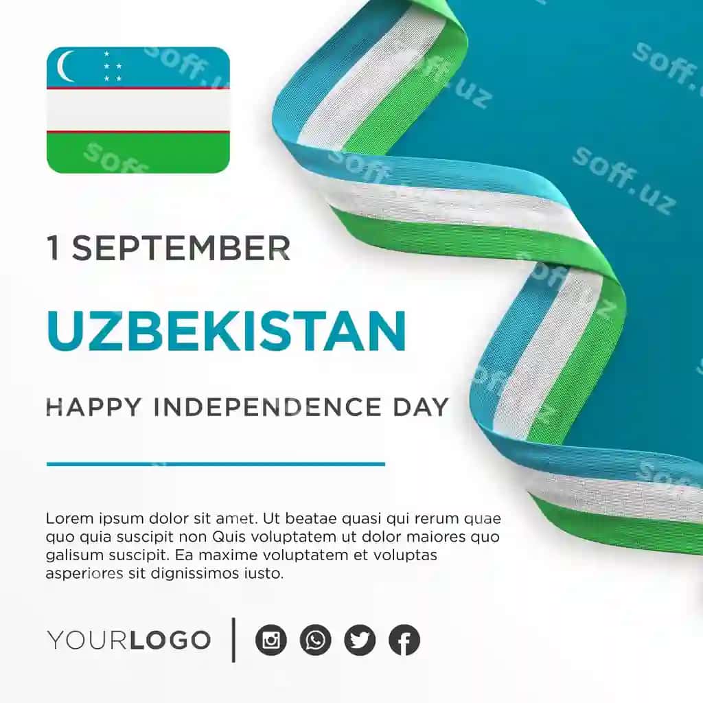 O'zbekiston milliy mustaqillik kunini nishonlash bayrog'i milliy | Uzbekistan national independence day celebration banner national