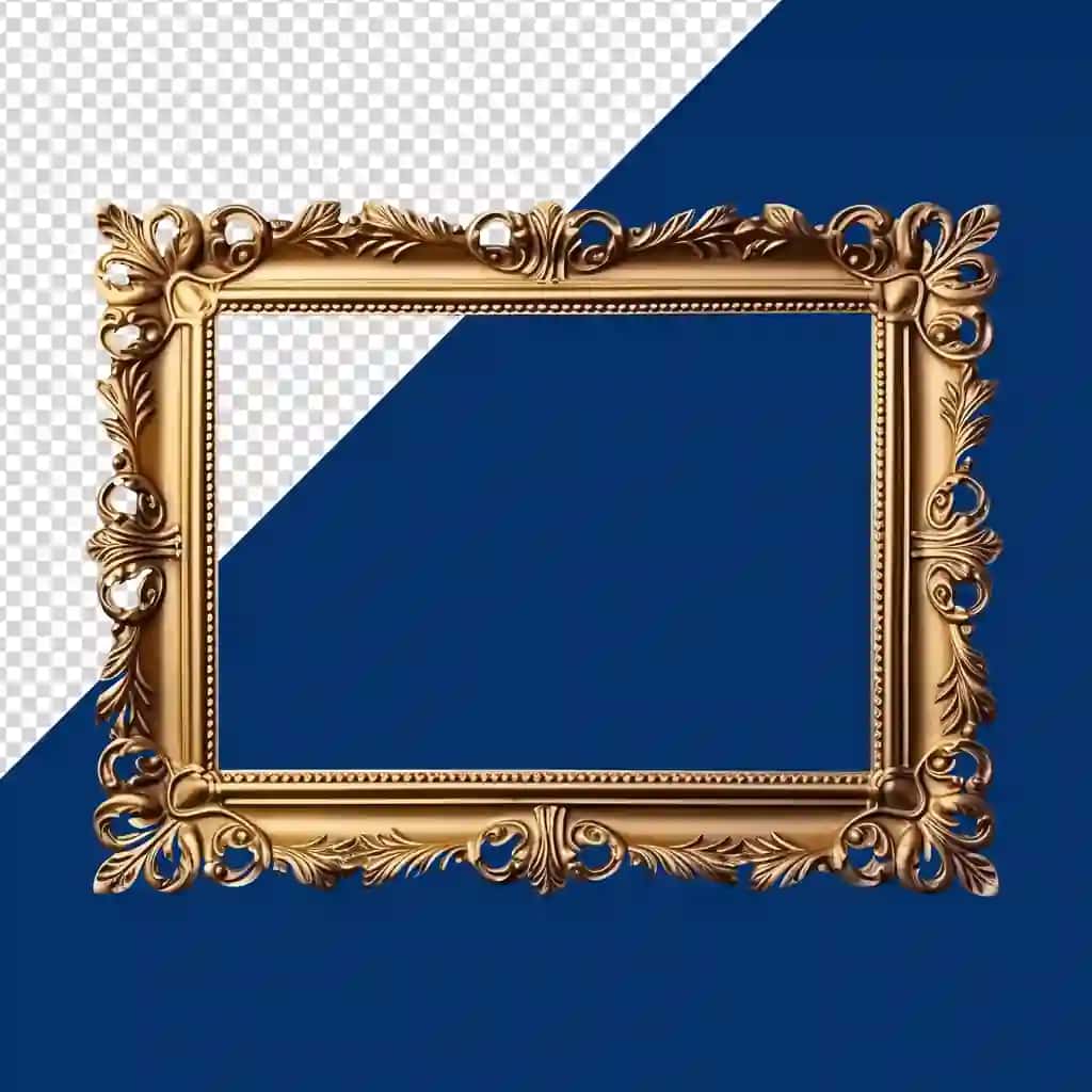 Moviy fon oq ko'k fon bilan oltin ramka | Gold frame with blue background white blue background
