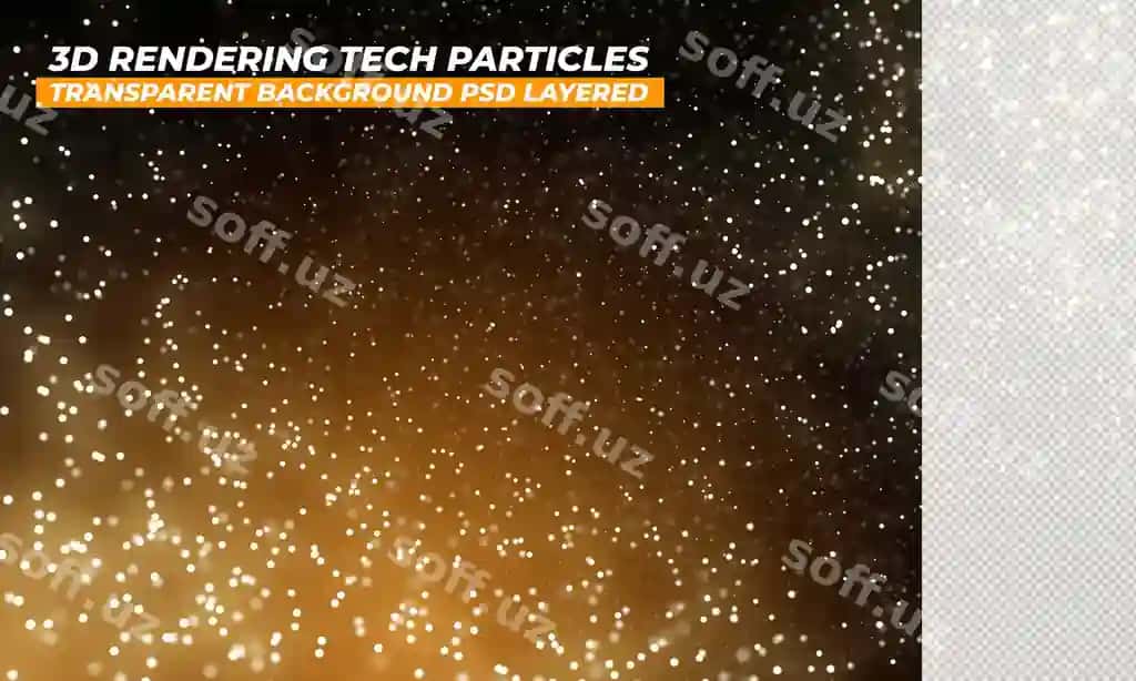 3D renderlash texnologiyasi yorug'lik effektlari zarrachalar shaffof fon | 3d rendering technology light effects particles transparent background