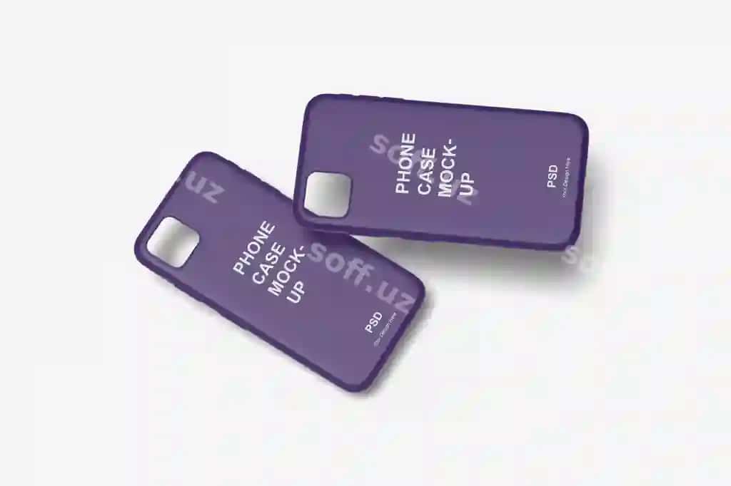 Yaqin rasm telefon qopliq namunasi ajratilgan | Close up phone case mockup isolated