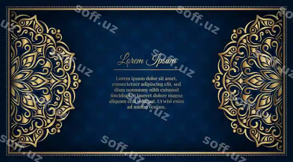 Oltin mandala bezakli vintage ramka | Vintage frame with gold mandala ornament