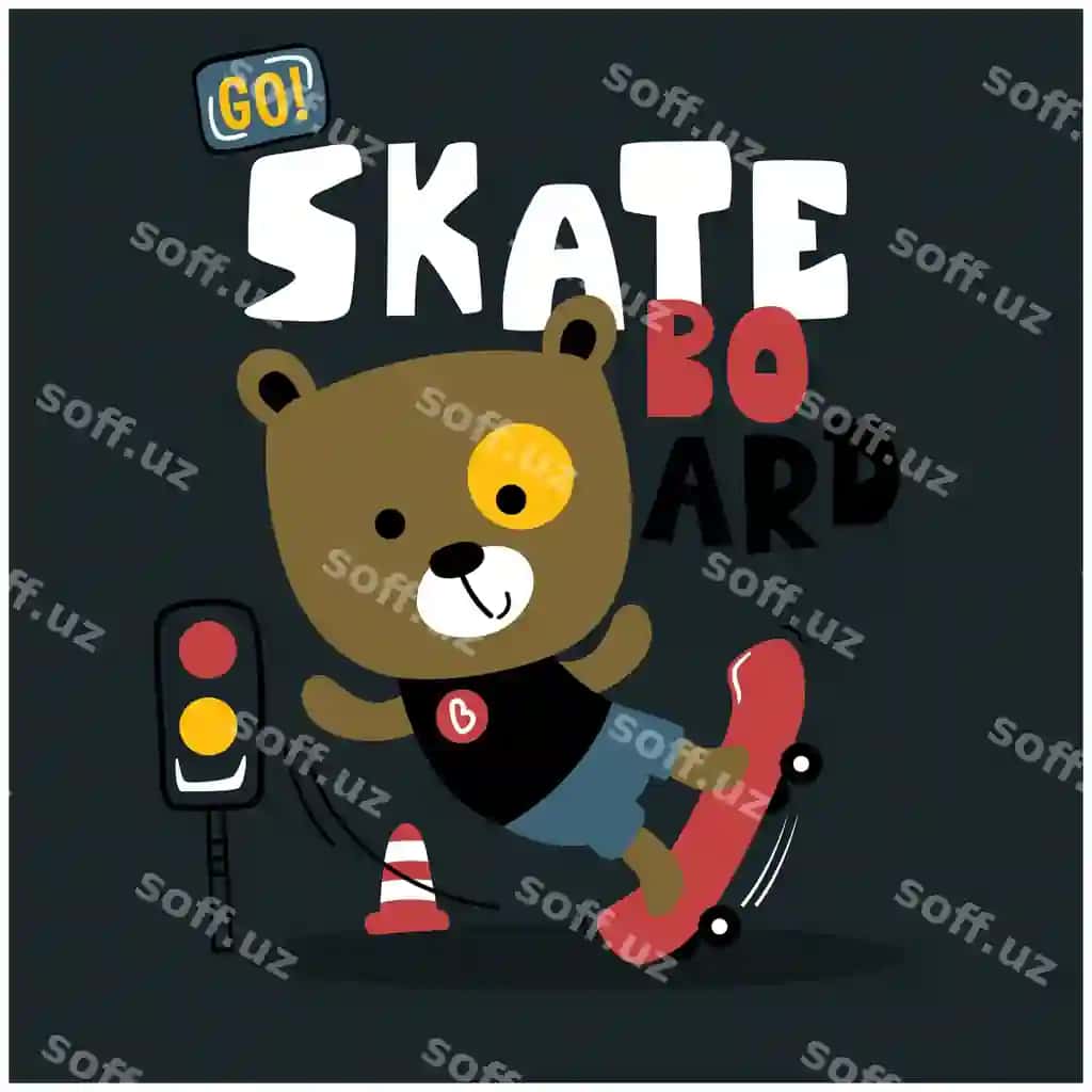 Ayiq skateboard o'yin kulgili hayvon multfilmi | Bear playing skateboard funny animal cartoon