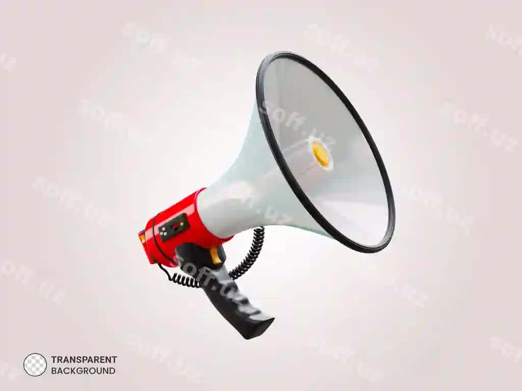 O'tkazib beruvchi megafon 3d ikon | Portable megaphone 3d icon