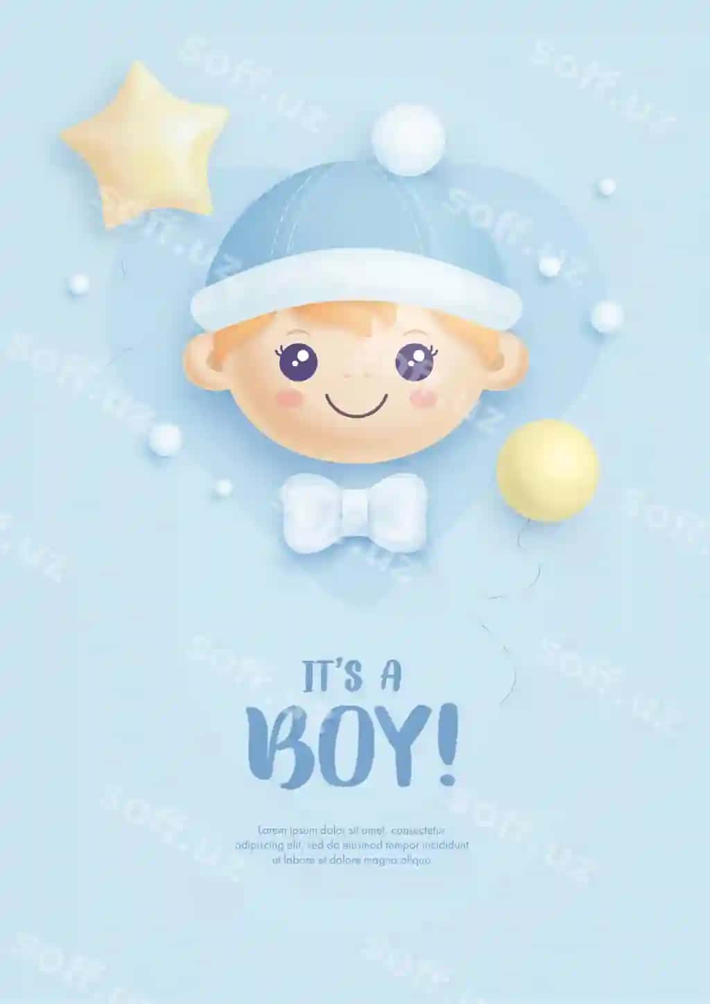 Baby shower taklifnoma o'g'li uchun | Baby shower invitation baby boy