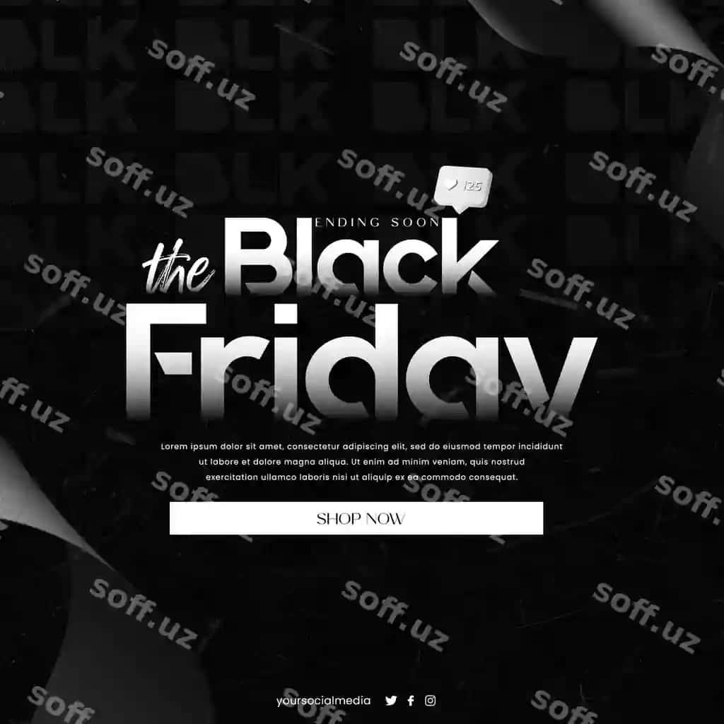 Qara shanba sotuv e’loni | Black friday sale advertisement