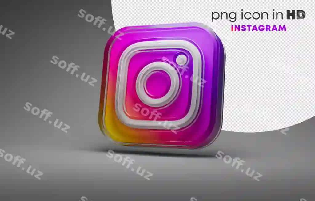 Shaffof fonli instagramdagi chapdagi 3D belgi | 3d icon with transparent background instagram left