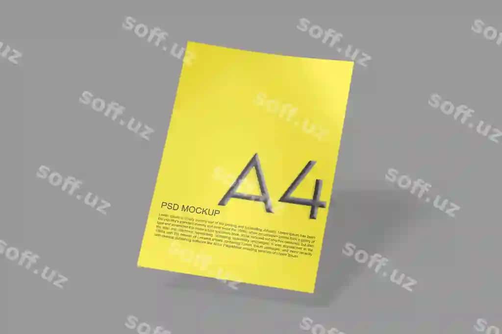 Varaq A4 namuna PSD | Paper a4 mockup psd