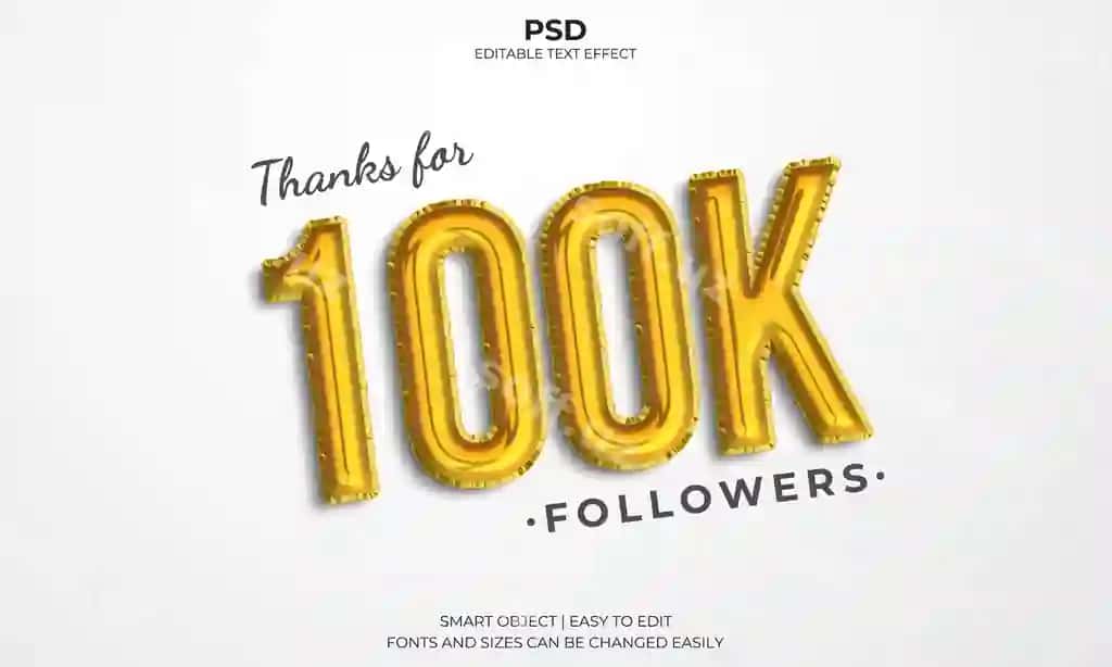 100 ming obunachi tahrirlanadigan matn effekti | 100k followers editable text effect