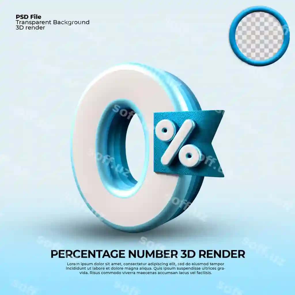 3d render raqam 0 foizlik sotish chegirma ilgari siljiyot moliyaviy jadval | 3d render number 0 percentage sale discount progress chart financial
